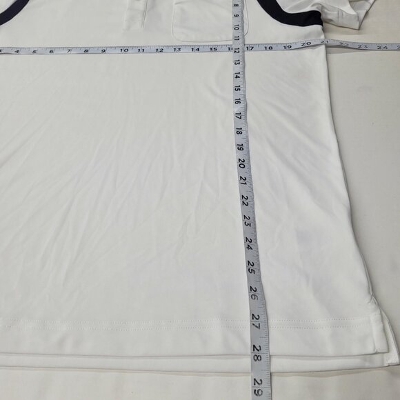 J Linderberg Dolph TX Golf Polo Shirt Men L Black White Slim Logo Performance - Picture 10 of 11